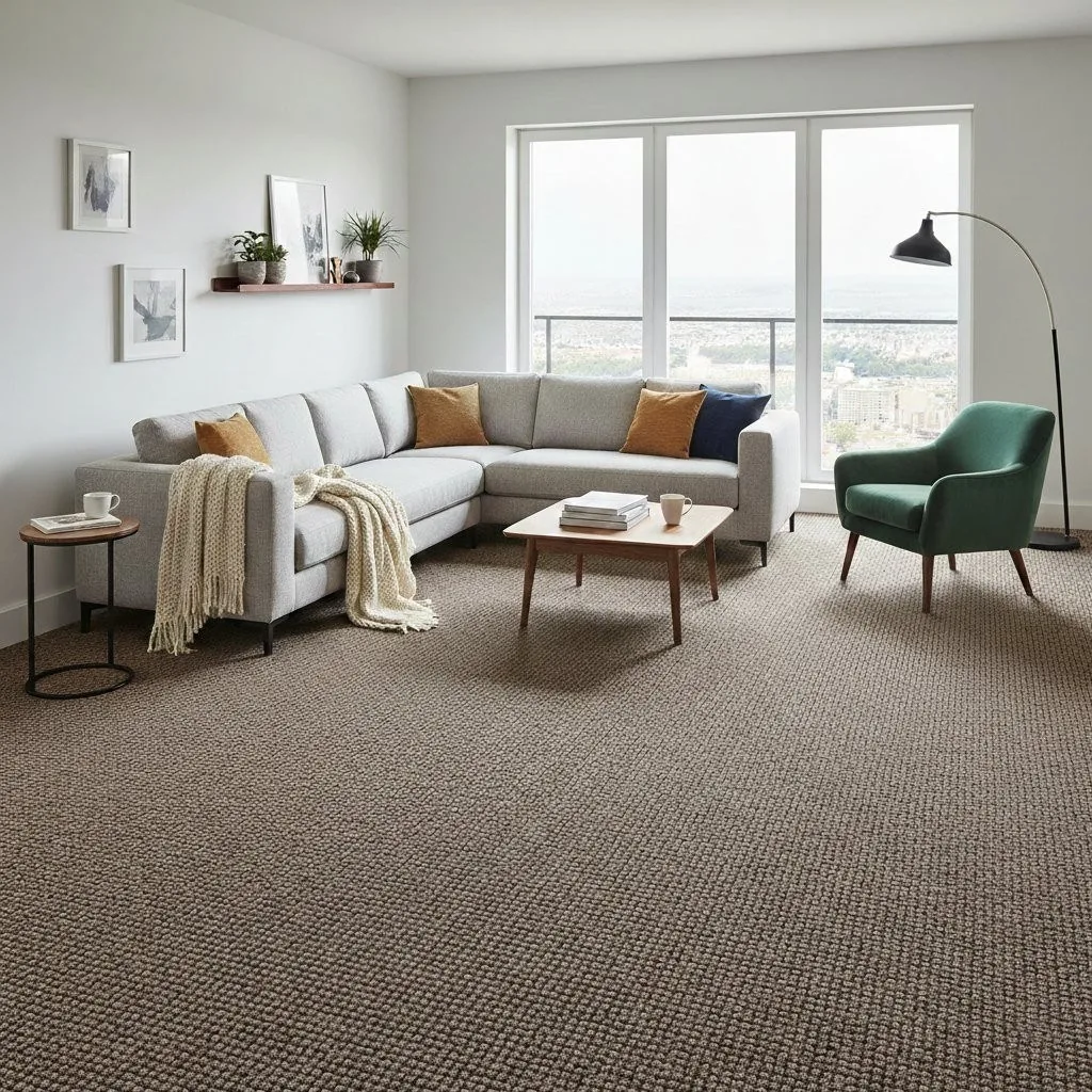 Alfombra en rollo sala residencial — LiBali Querétaro